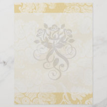cream ecru floral elegant damask personalized flyer