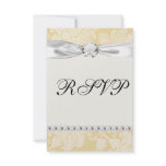 cream ecru floral elegant damask invites