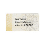 cream ecru floral elegant damask labels