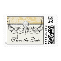 cream ecru floral elegant damask postage stamps