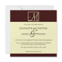 Cream & Espresso Monogram Wedding Invitation invitation