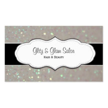 Cream Faux Glitter Business Cards