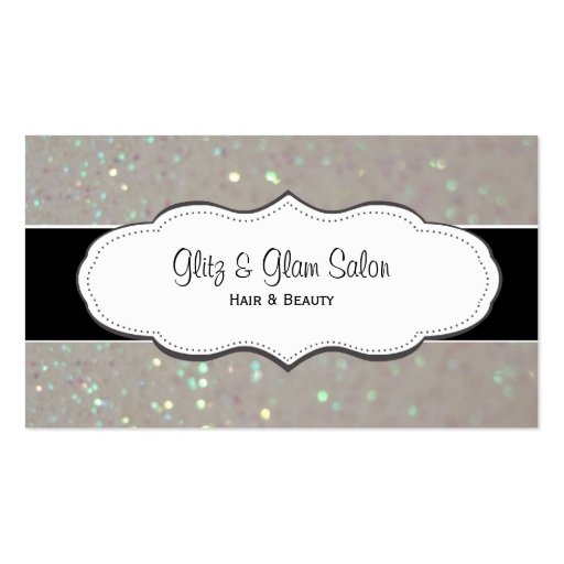 Cream Faux Glitter Business Cards (front side)