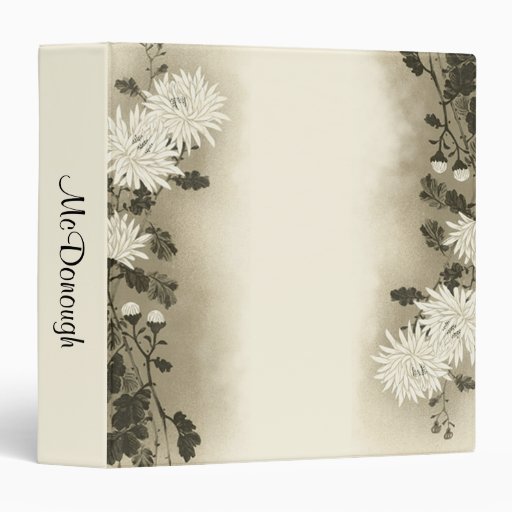 Cream Floral Mum Vinyl Binders
