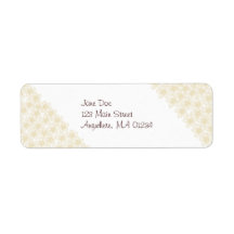 Cream Flowers Custom Return Address Labels