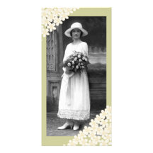 Cream Flowers Photo Card