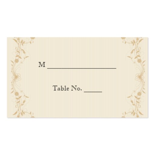 Cream Gold Vintage Pinstripe Wedding Place Cards Business Card