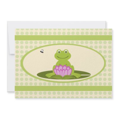 Frog Baby Shower Invitations on Cream Green Dots Frog Baby Shower Invitations By Csinvitations
