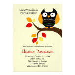 Cream Halloween Owl Autumn Baby Shower Invite 5x7