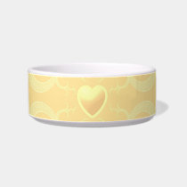 Cream Heart Fractal Pattern Cat Bowls