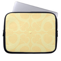 Cream Heart Fractal Pattern Laptop Computer Sleeve