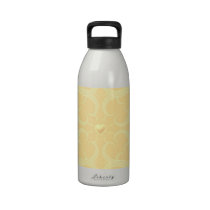 Cream Heart Fractal Pattern Water Bottle