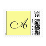 Cream / ivory and gray monogram stamp - letter A