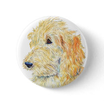 Cream Labradoodle #2 Button by mozache Cream Labradoodle #2 Button
