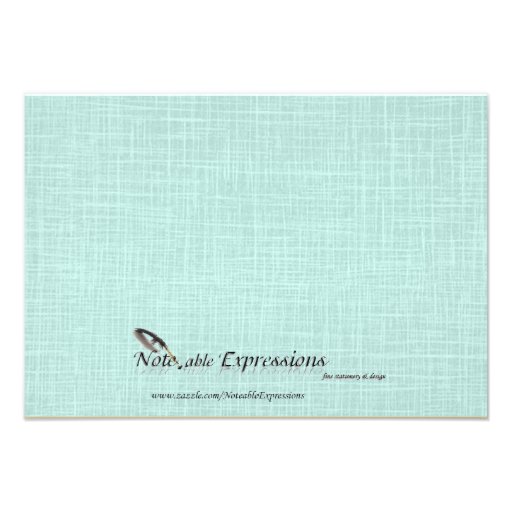 Cream Linen and Blue Palm Trees Wedding Insert Invitations