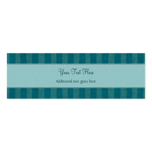 Cream on Teal Floral Wisps & Stripes with Monogram Business Card Templates