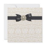 Cream Pearl Bow Black Tie Party Event Template Custom Invite