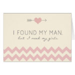 Cream & Pink Chevron Bridesmaid Card Cream & Pink Chevron Bridesmaid Card