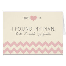 Cream & Pink Chevron Flower Girl Request Card