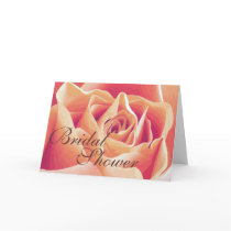 Cream Pink Rose Bridal Shower Wedding Card