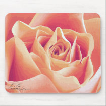 Cream Pink Rose Mousepad by LittleMilkyShop Cream Pink Rose Mousepad