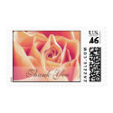 Cream Pink Rose Thank You Wedding Postage postage