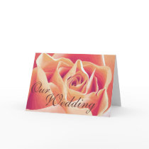 Cream Pink Rose Wedding Invitation Card