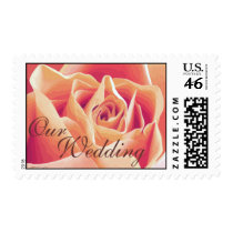 Cream Pink Rose Wedding Postage postage
