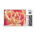 Cream Pink Rose Wedding Postage