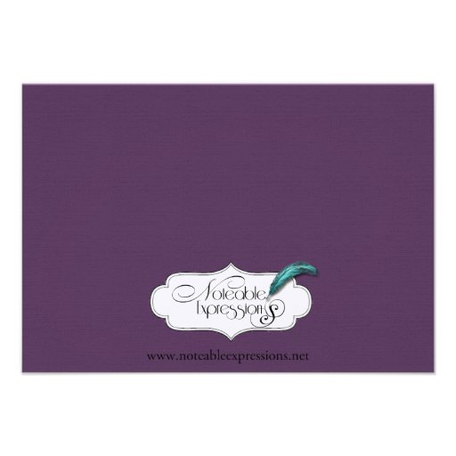Cream Purple Vintage Posh Wedding Rehearsal Custom Invites