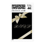 Cream Ribbon RSVP Announcement Postage Stamp
