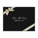Cream Ribbon Save the Date Announcement Postcards
