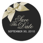 Cream Ribbon Save The Date Wedding Announce Sticker