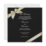 Cream Ribbon Wedding Announcement 2