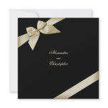Cream Ribbon Wedding Announcement