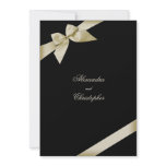 Cream Ribbon Wedding Announcement