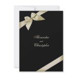 Cream Ribbon Wedding Announcement
