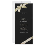 Cream Ribbon Wedding Menu Personalized Invitations