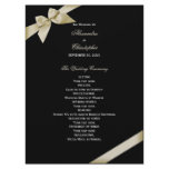 Cream Ribbon Wedding Program Announcements
