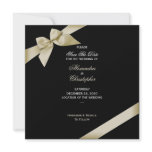 Cream Ribbon Wedding Save The Date 2 Custom Announcement
