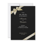 Cream Ribbon Wedding Save The Date 2 Personalized Announcement