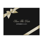 Cream Ribbon Wedding Save the Date 2 Post Card