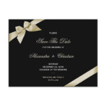 Cream Ribbon Wedding Save the Date 4 Post Cards