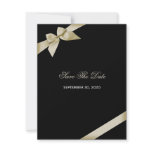 Cream Ribbon Wedding Save The Date Announcement