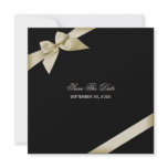 Cream Ribbon Wedding Save The Date Personalized Announcement