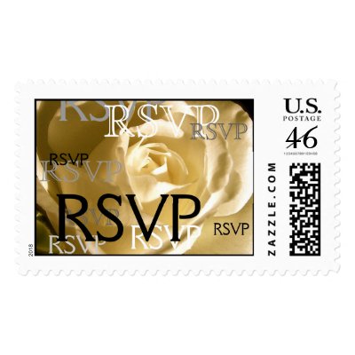 Cream Rose 2013 Wedding RSVP Postage