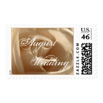 Cream Rose August Wedding Postage Stamp
