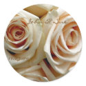 Cream Rose Bouquet - Round Sticker