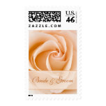 Cream Rose Bride and Groom Names Postage Stamps stamps