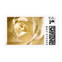 Cream Rose Ivory Pink RSVP Wedding Postage Stamp